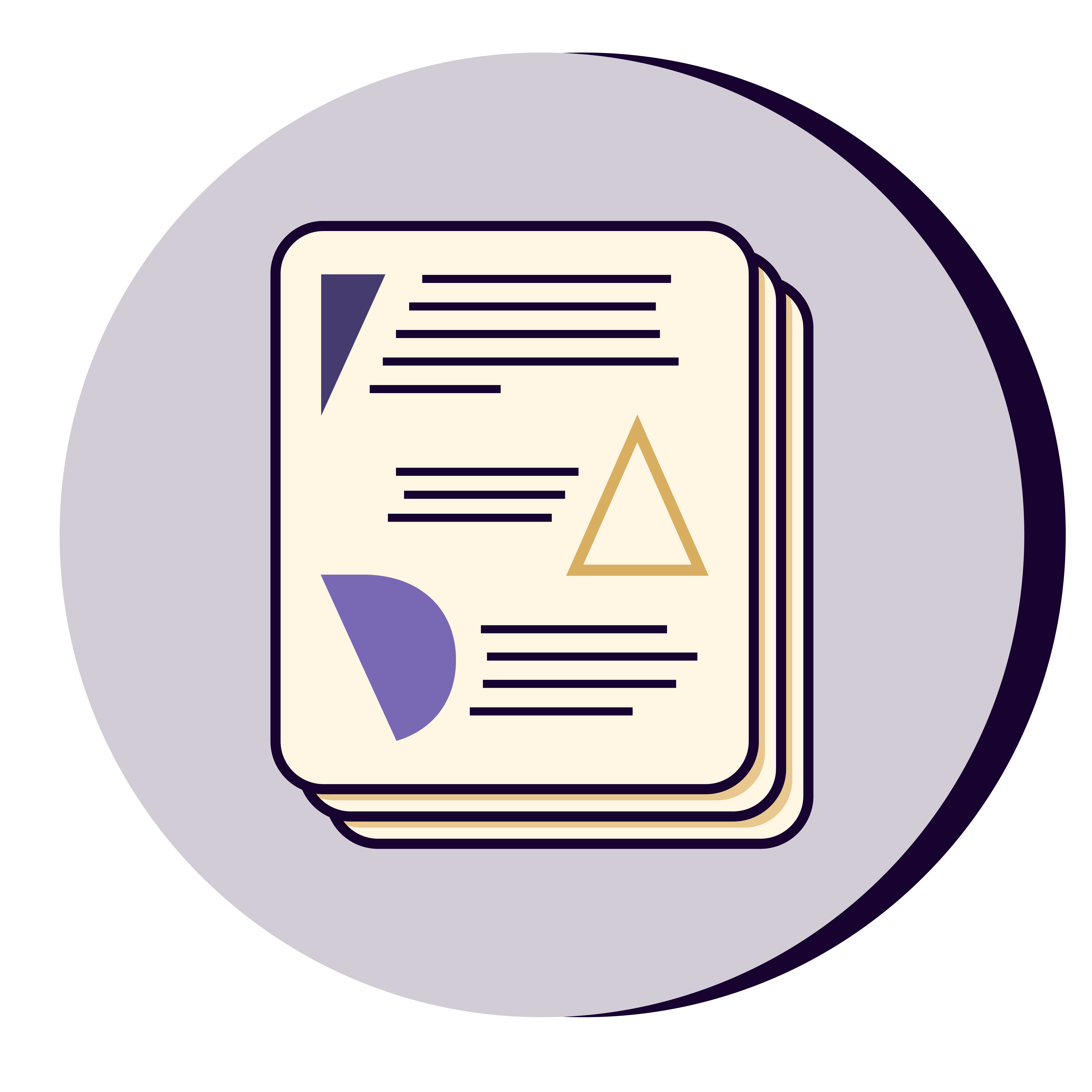 stylized icon of a multi-page case statement report